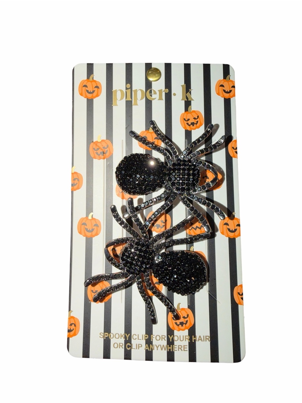 Piper Black Sequin Spider Hair Clips - Halloween Hair Accessory